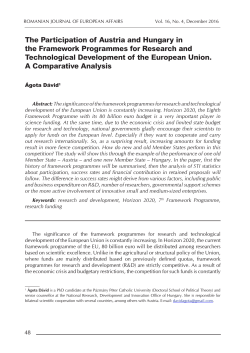 The Participation of Austria and Hungary in the Framework