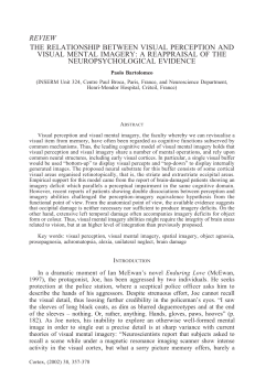 The relationship between visual perception and visual mental