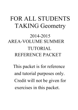 FOR ALL STUDENTS TAKING Geometry
