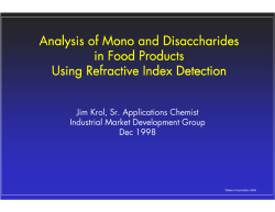 Analysis of Mono/DiSaccharide Waters Carbohydrate Analysis