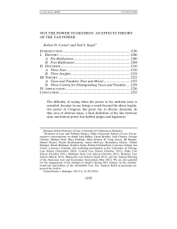 Not the Power to Destroy: An Effects Theory of the Tax Power
