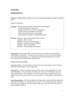Lesson Plan: Dealing With Stress