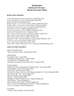 Publications Barbara D. Krasner Barbara Krasner