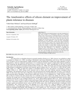 The Ameliorative effects of silicon element on improvement of plants