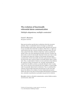 The evolution of functionally referential alarm