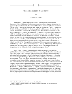 1 THE MAYA EXHIBITS IN SAN DIEGO by Richard W. Amero