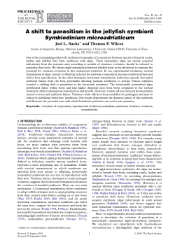 A shift to parasitism in the jellyfish symbiont Symbiodinium
