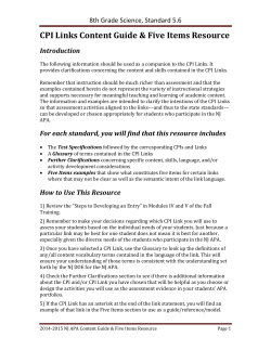 5.6.8 Content Guide and Five Item Resource