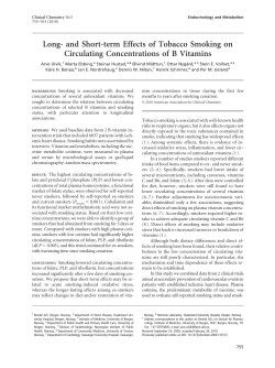 Long- and Short-term Effects of Tobacco Smoking on Circulating