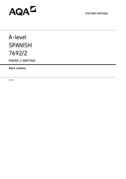 A-level Spanish Specimen mark scheme Paper 2