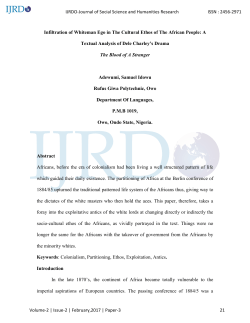 infiltration of whiteman ego in the cultural ethos of the african people