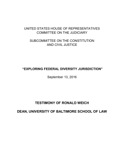 Read his testimony. - University of Baltimore School of Law
