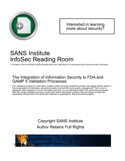 The Integration of Information Security to FDA and