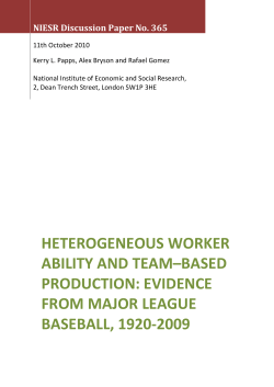 heterogeneous worker ability and team&ndash;based production: evidence