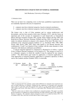 1 DISCONTINUOUS CONJUNCTION OF NOMINAL