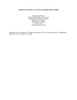 Cultural Contestation as a Tool for Examining Ethnic Conflict Marc