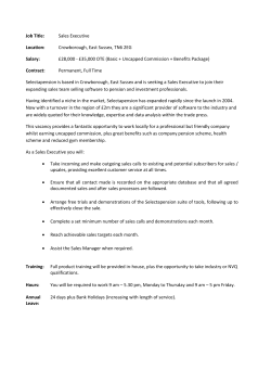 Job Title: Sales Executive Location