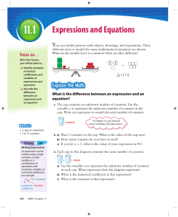 Expressions and Equations