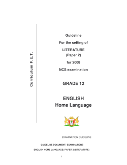 Gr 12 HL Guidelines for setting Literature