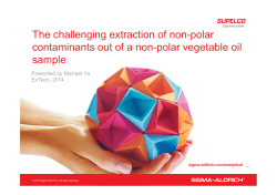 The challenging extraction of non-polar - Sigma