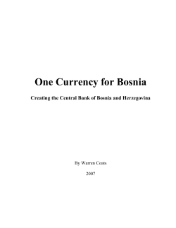 One Currency for Bosnia