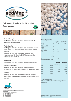 Calcium chloride prills 94 &ndash; 97% Feed grade