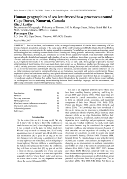 Human geographies of sea ice: freeze/thaw