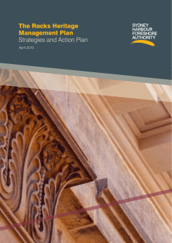 The Rocks Heritage Management Plan Strategies