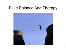 Fluid Balance And Therapy