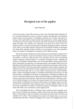 Aboriginal stars of the pigskin - ANU Press