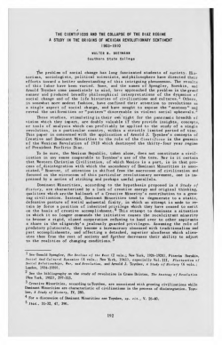cientificos and the collapse of the diaz regime a study in the origins