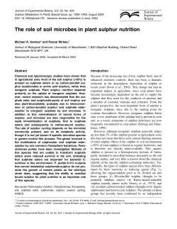 The role of soil microbes in plant sulphur nutrition