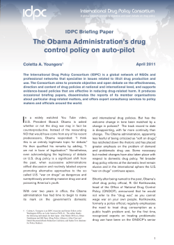 The Obama Administration`s drug control policy on
