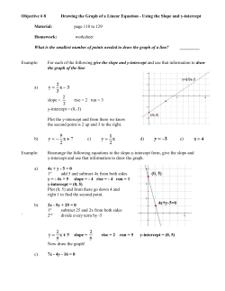 Objective # 8 Drawing the Graph of a Linear Equation