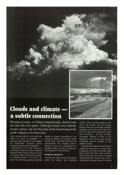 Clouds and climate a subtle connection on