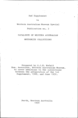 catalogue of western australian meteorite collections