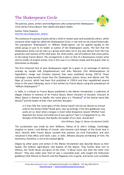 The Shakespeare Circle - Francis Bacon Research Trust