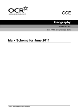 Mark scheme - Unit F764 - Geographical skills - June