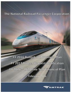 FY16 Budget, Business Plan, FY17 Budget Justification and