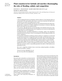 Plant zonation in low-latitude salt marshes: disentangling the roles