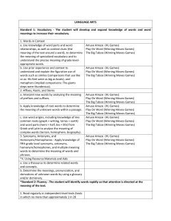 The student will develop and expand knowledge of words and word