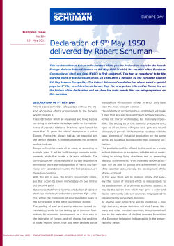 Declaration - La Fondation Robert Schuman