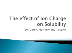 The effect of Ion Charge on Solubility