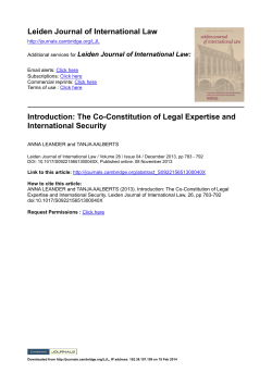 The Co-Constitution of Legal Expertise and International Security