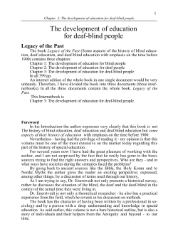 The development of education for deaf-blind