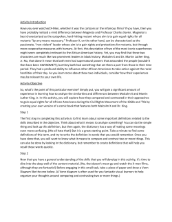 Activity Introduction Have you ever watched X