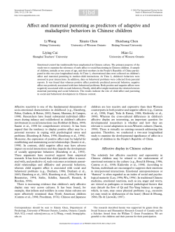 Affect and maternal parenting as predictors of adaptive