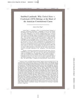 Snubbed Landmark: Why United States v. Cruikshank (1876