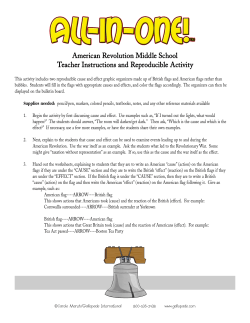 American Revolution Middle School Teacher Instructions and