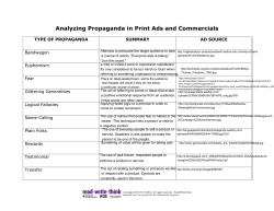 Analyzing Propaganda in Print Ads